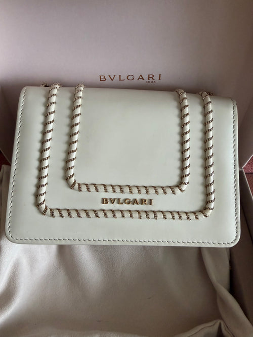 BVLGARI  Serpenti -Sac à chaîne en cuir Blanc -Excellent état
