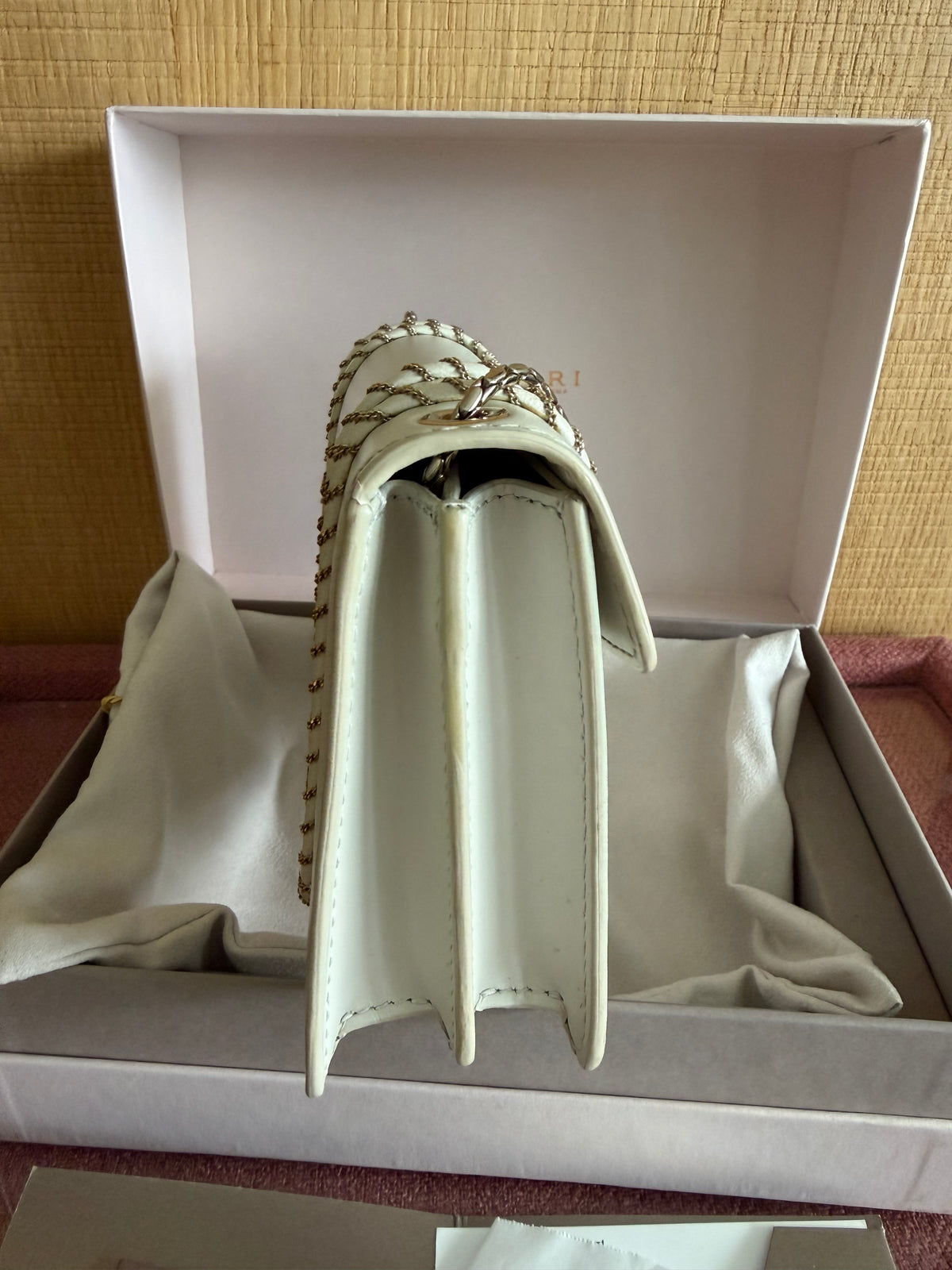 BVLGARI  Serpenti -Sac à chaîne en cuir Blanc -Excellent état