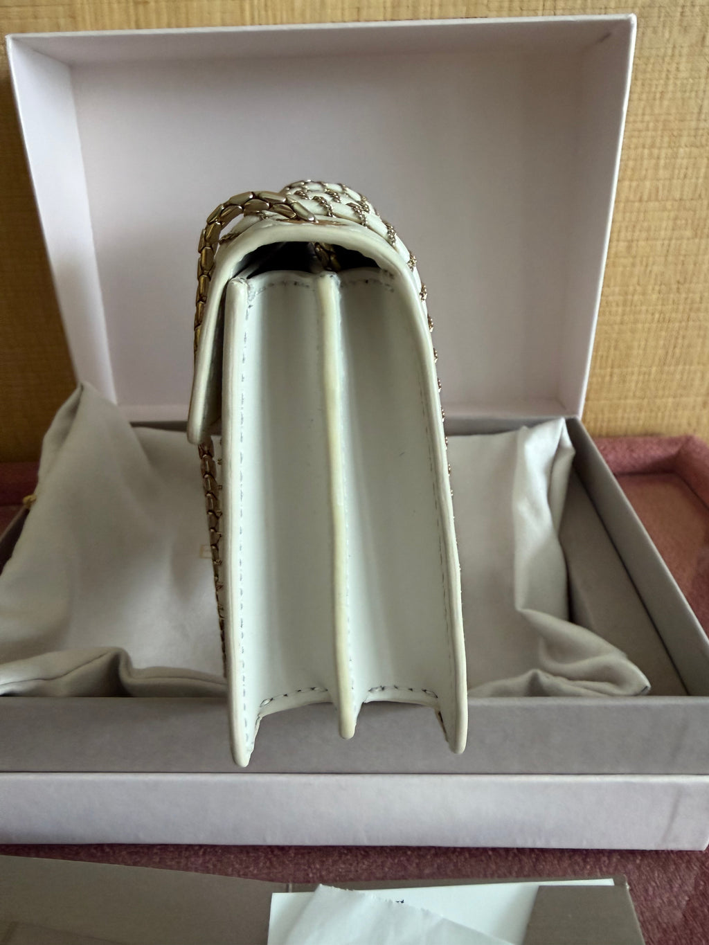 BVLGARI  Serpenti -Sac à chaîne en cuir Blanc -Excellent état
